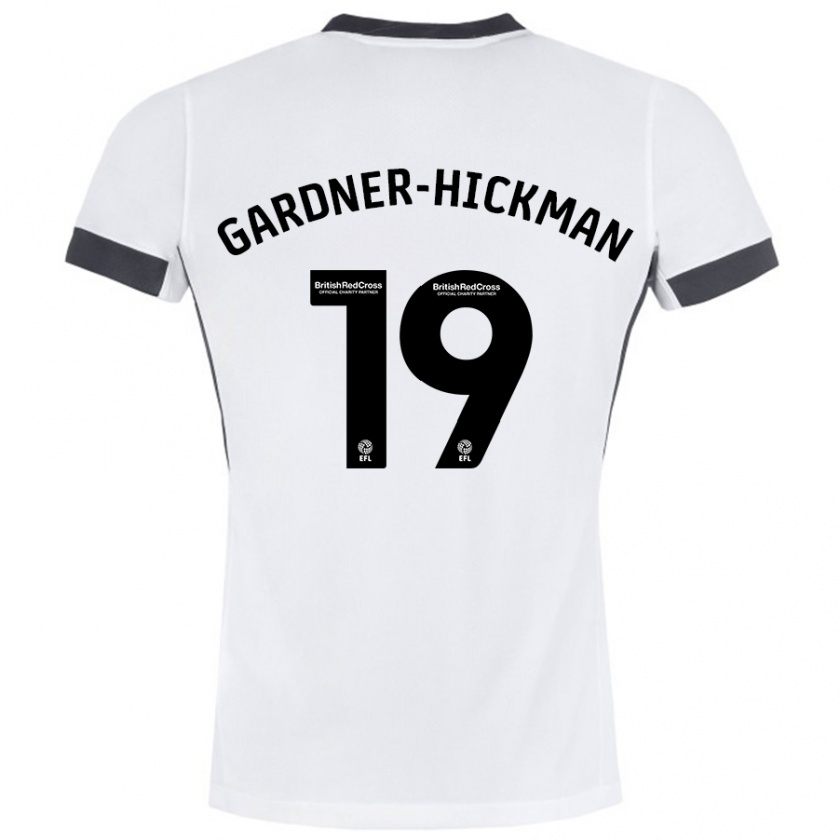 Kandiny Niño Camiseta Taylor Gardner-Hickman #19 Blanco Negro 2ª Equipación 2024/25 La Camisa Chile