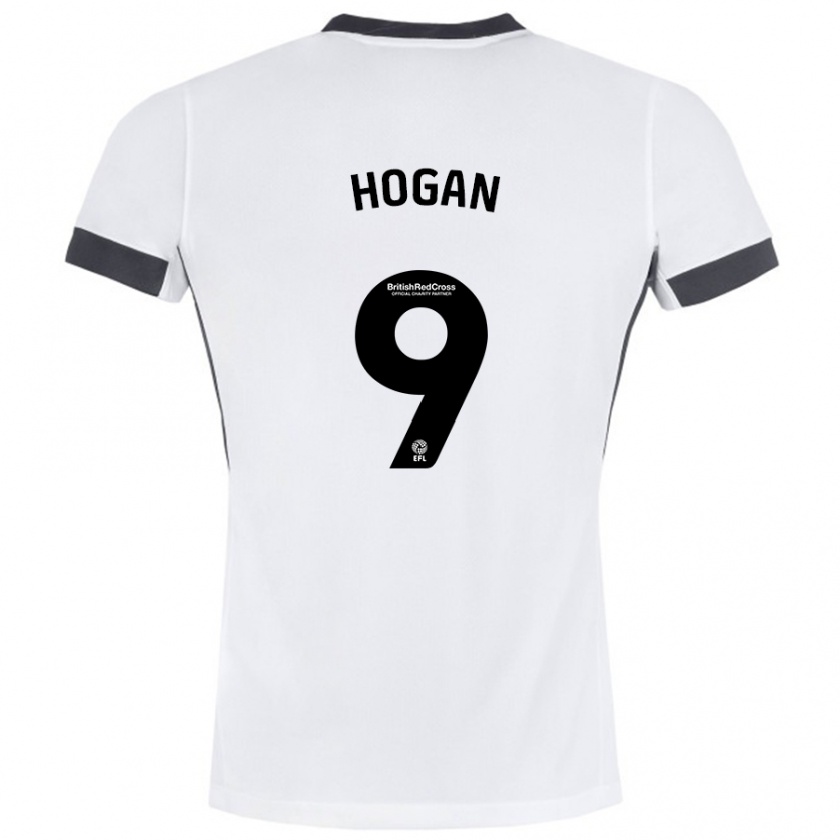 Kandiny Niño Camiseta Scott Hogan #9 Blanco Negro 2ª Equipación 2024/25 La Camisa Chile