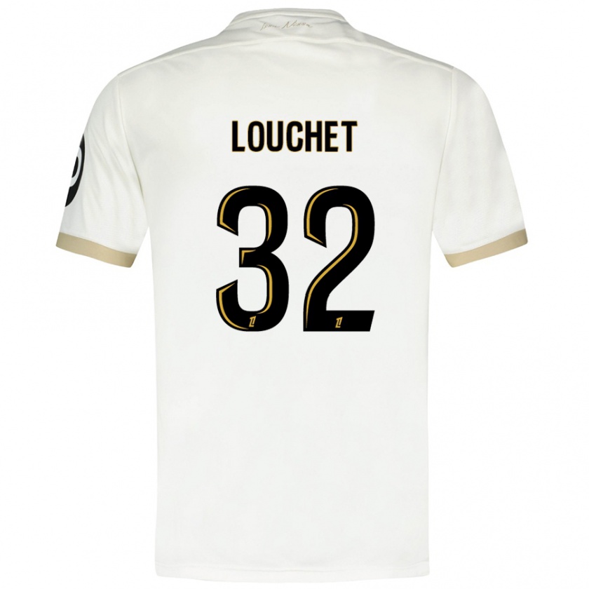 Kandiny Niño Camiseta Tom Louchet #32 Blanco Dorado 2ª Equipación 2024/25 La Camisa Chile