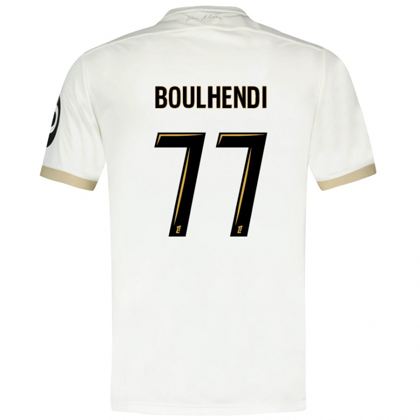 Kandiny Niño Camiseta Teddy Boulhendi #77 Blanco Dorado 2ª Equipación 2024/25 La Camisa Chile