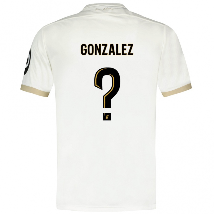 Kandiny Niño Camiseta Anthony Gonzalez #0 Blanco Dorado 2ª Equipación 2024/25 La Camisa Chile