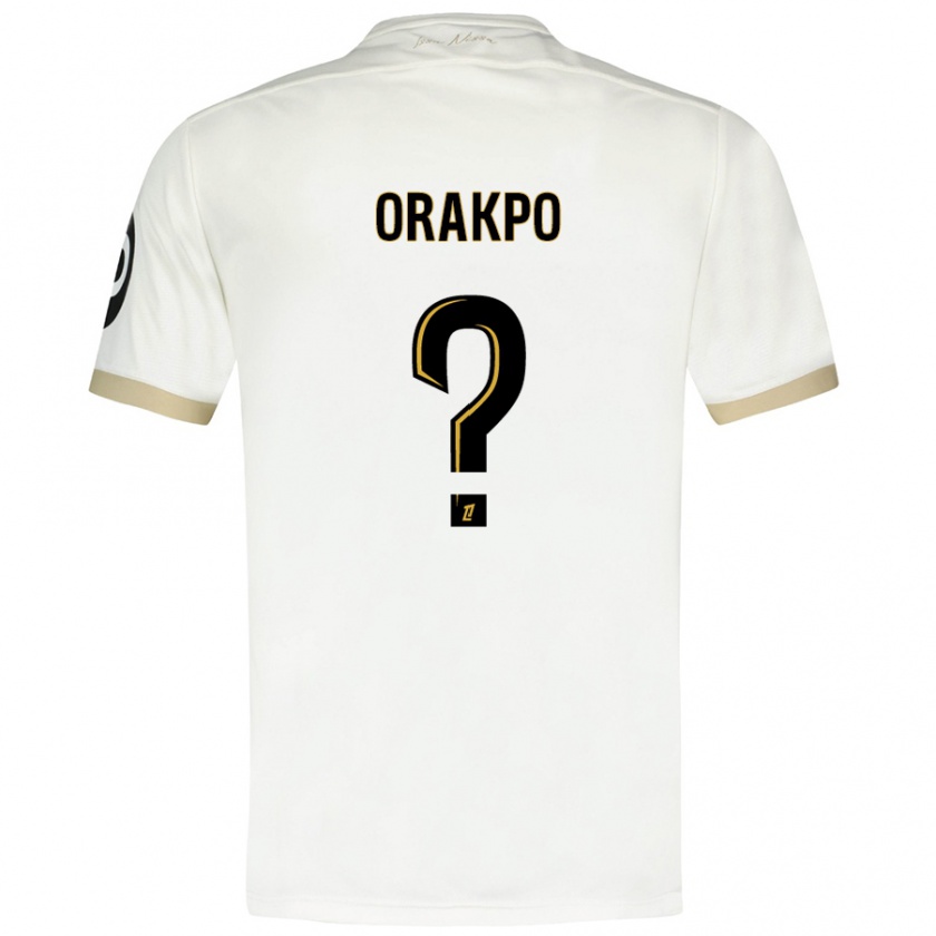 Kandiny Niño Camiseta Victor Orakpo #0 Blanco Dorado 2ª Equipación 2024/25 La Camisa Chile