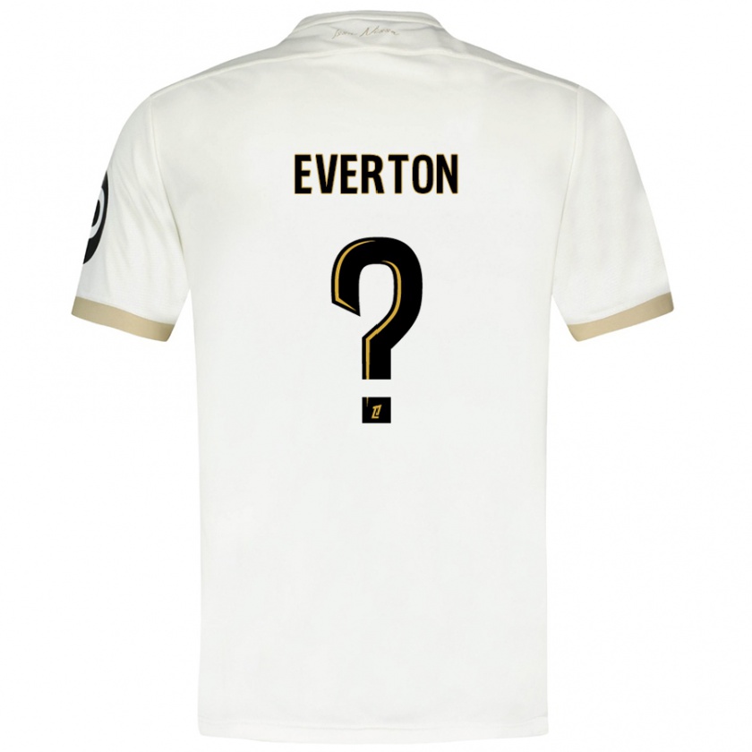 Kandiny Niño Camiseta Everton #0 Blanco Dorado 2ª Equipación 2024/25 La Camisa Chile