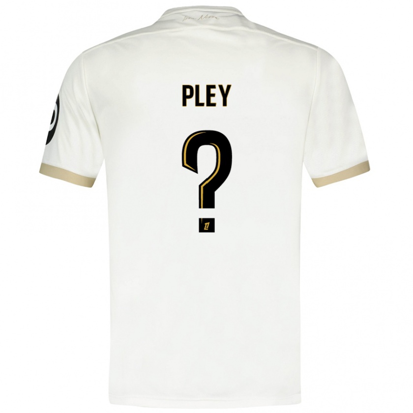 Kandiny Niño Camiseta Lenny Pley #0 Blanco Dorado 2ª Equipación 2024/25 La Camisa Chile