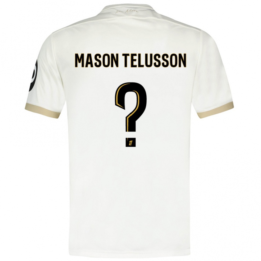 Kandiny Niño Camiseta Jah Mason Telusson #0 Blanco Dorado 2ª Equipación 2024/25 La Camisa Chile