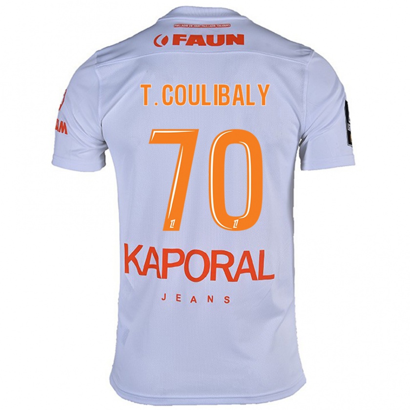 Kandiny Niño Camiseta Tanguy Coulibaly #70 Blanco 2ª Equipación 2024/25 La Camisa Chile