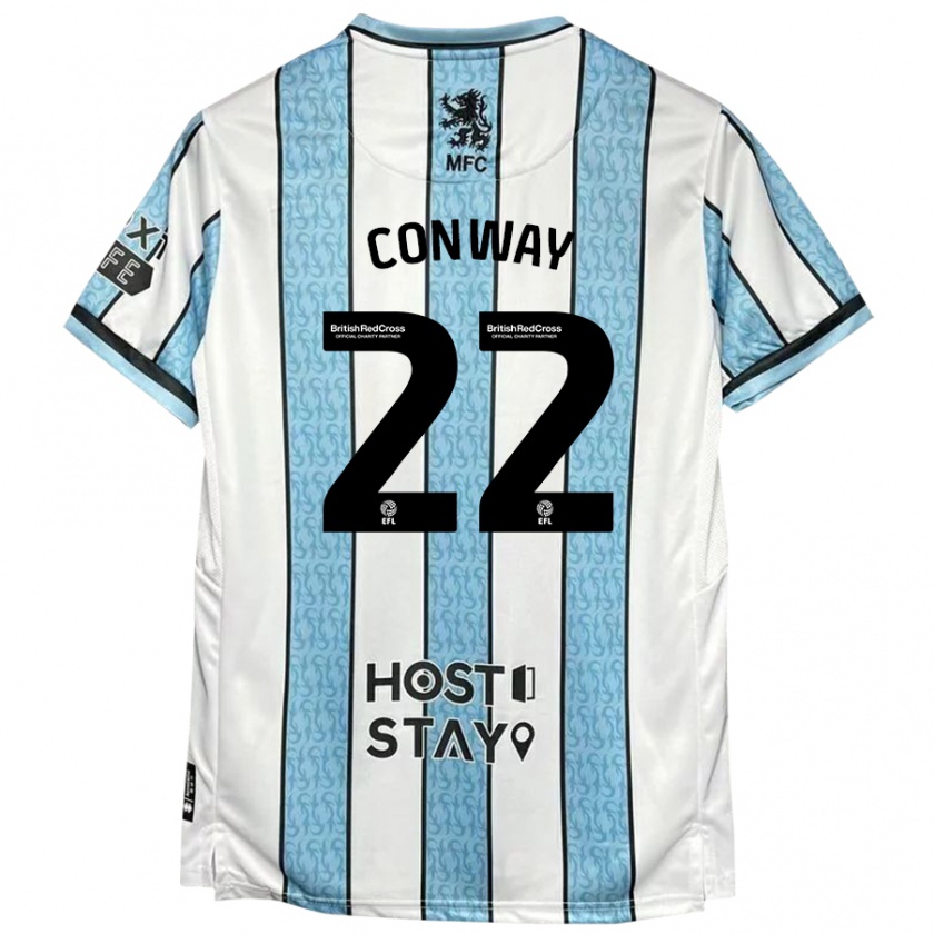 Kandiny Niño Camiseta Tommy Conway #22 Blanco Azul 2ª Equipación 2024/25 La Camisa Chile