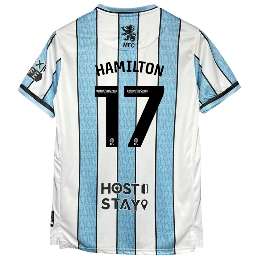 Kandiny Niño Camiseta Micah Hamilton #17 Blanco Azul 2ª Equipación 2024/25 La Camisa Chile