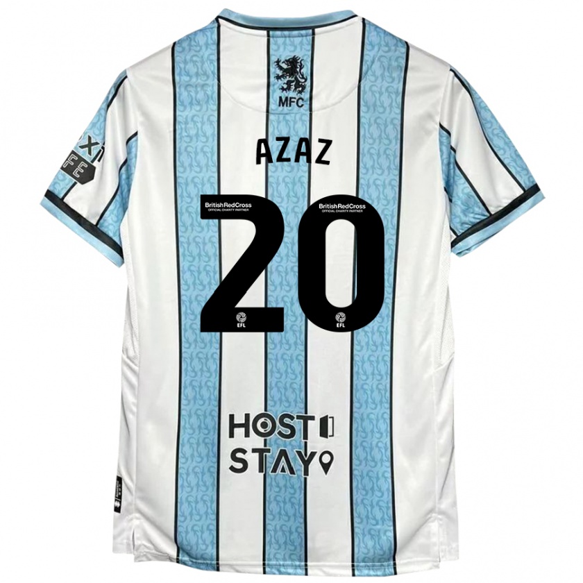 Kandiny Niño Camiseta Finn Azaz #20 Blanco Azul 2ª Equipación 2024/25 La Camisa Chile