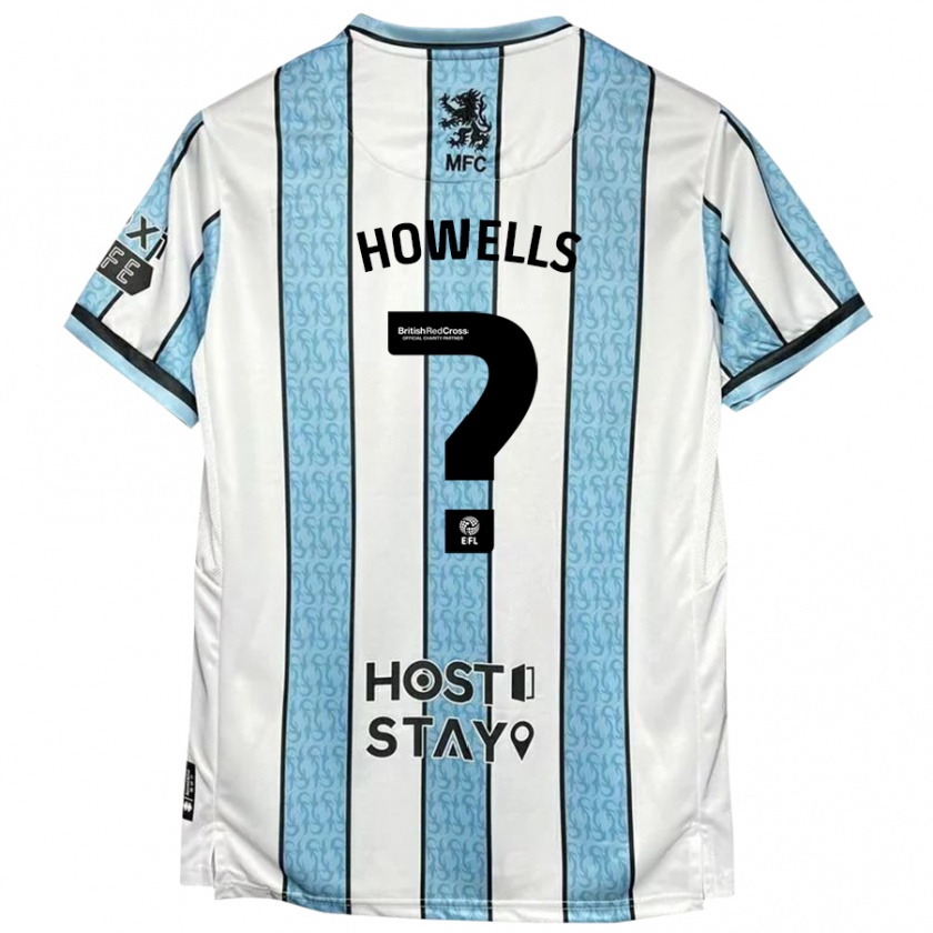 Kandiny Niño Camiseta Max Howells #0 Blanco Azul 2ª Equipación 2024/25 La Camisa Chile