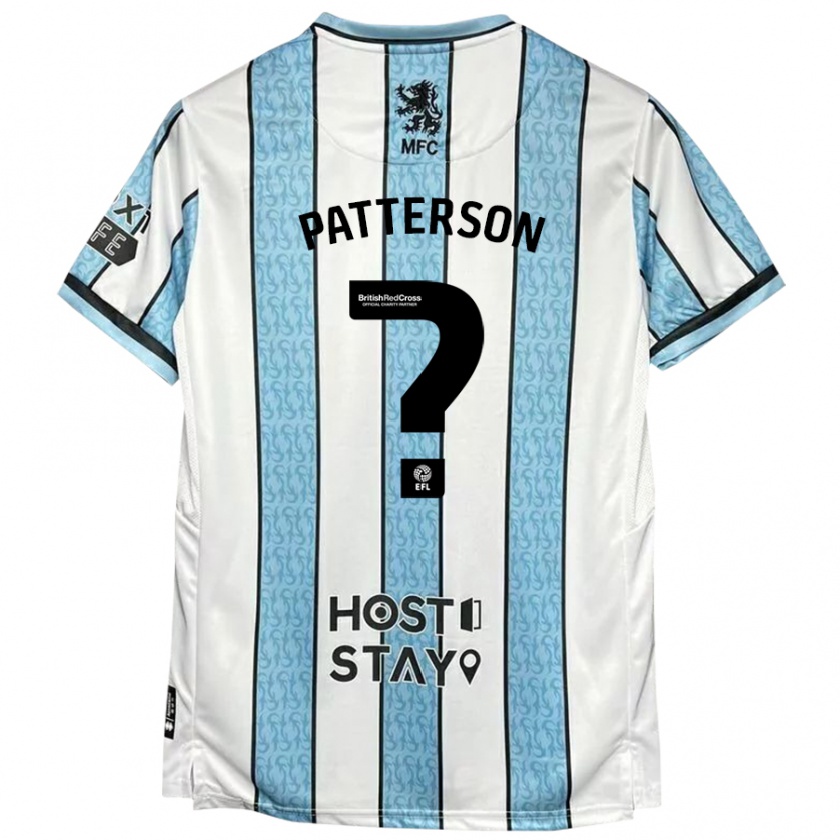 Kandiny Niño Camiseta Jack Patterson #0 Blanco Azul 2ª Equipación 2024/25 La Camisa Chile