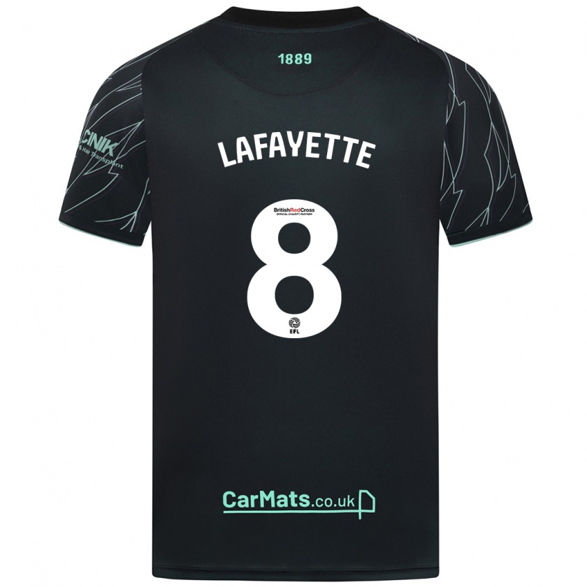 Kandiny Niño Camiseta Abbie Lafayette #8 Negro Verde 2ª Equipación 2024/25 La Camisa Chile