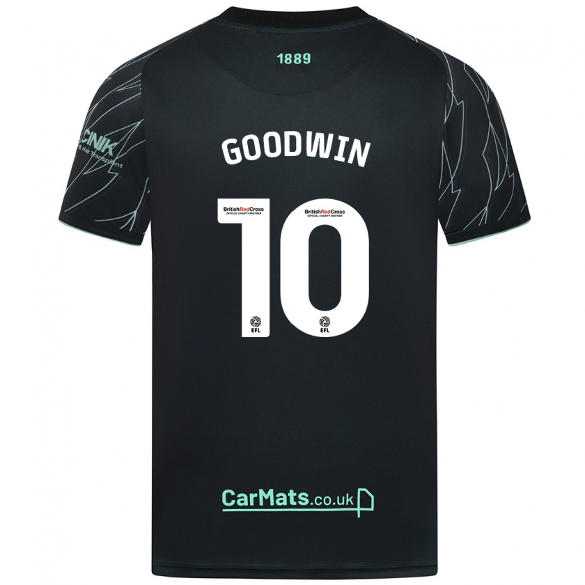 Kandiny Niño Camiseta Isobel Goodwin #10 Negro Verde 2ª Equipación 2024/25 La Camisa Chile