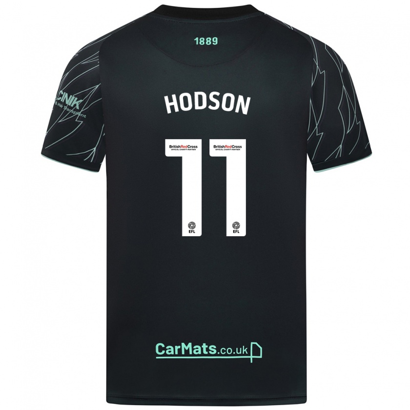 Kandiny Niño Camiseta Ashley Hodson #11 Negro Verde 2ª Equipación 2024/25 La Camisa Chile