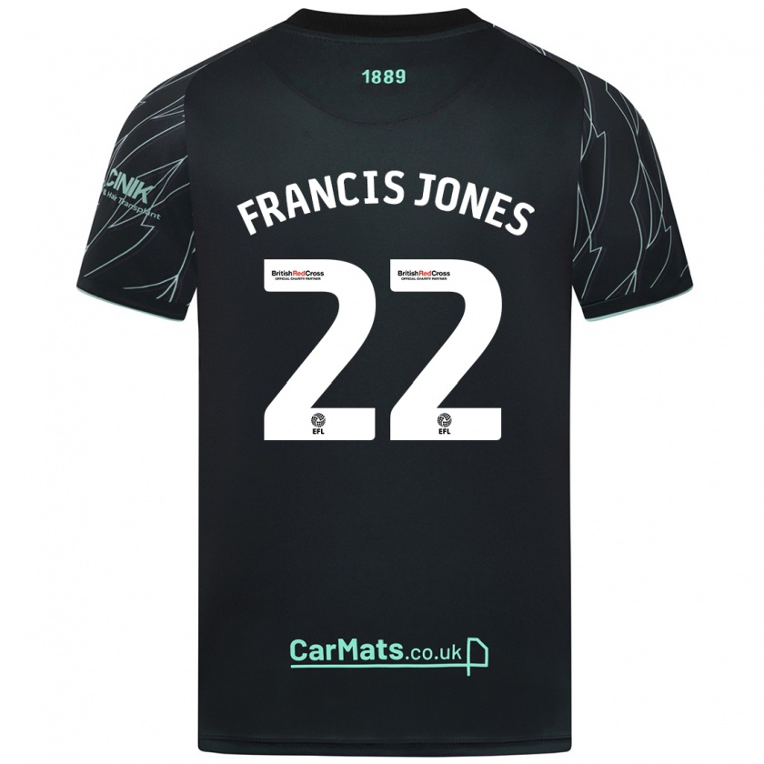 Kandiny Niño Camiseta Maria Francis-Jones #22 Negro Verde 2ª Equipación 2024/25 La Camisa Chile