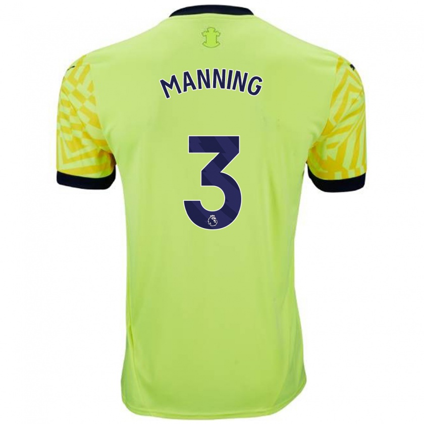 Kandiny Niño Camiseta Ryan Manning #3 Amarillo 2ª Equipación 2024/25 La Camisa Chile