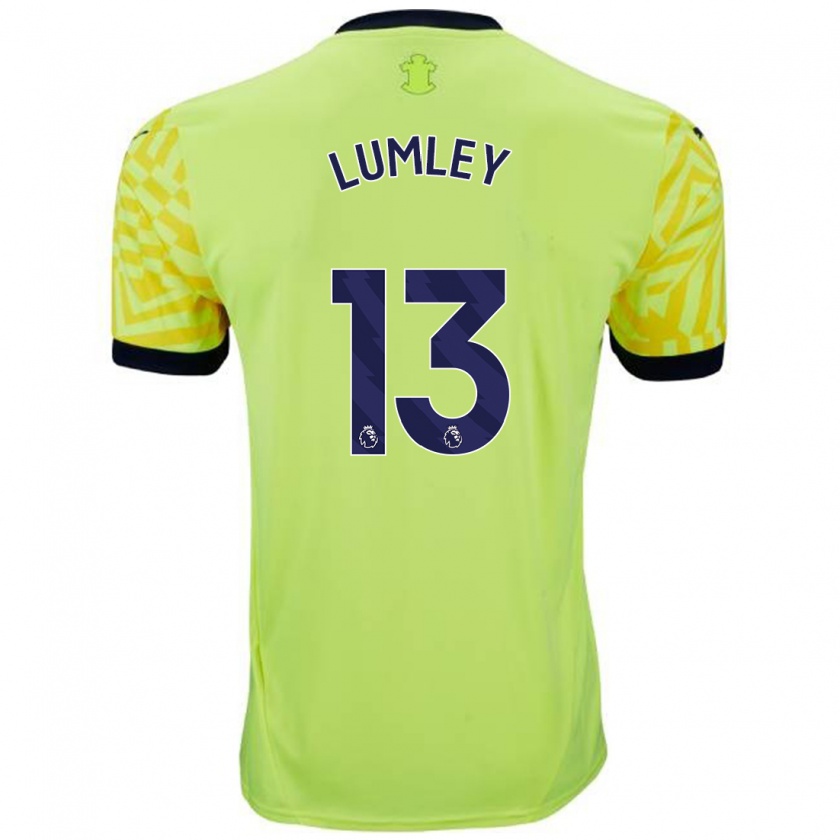 Kandiny Niño Camiseta Joe Lumley #13 Amarillo 2ª Equipación 2024/25 La Camisa Chile