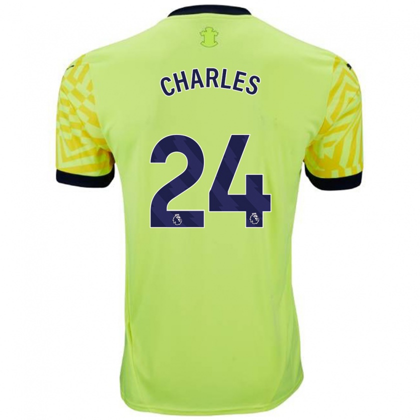 Kandiny Niño Camiseta Shea Charles #24 Amarillo 2ª Equipación 2024/25 La Camisa Chile