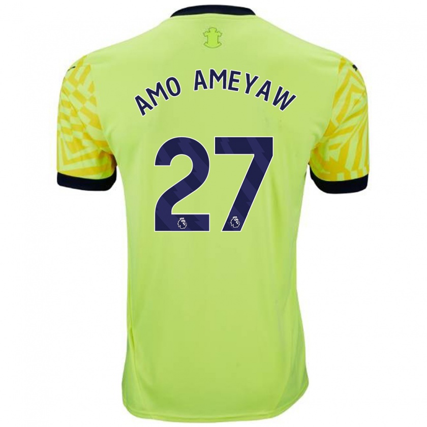 Kandiny Niño Camiseta Samuel Amo-Ameyaw #27 Amarillo 2ª Equipación 2024/25 La Camisa Chile