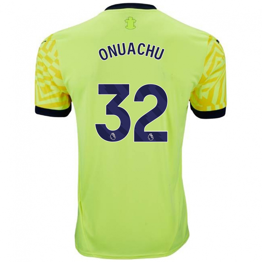 Kandiny Niño Camiseta Paul Onuachu #32 Amarillo 2ª Equipación 2024/25 La Camisa Chile