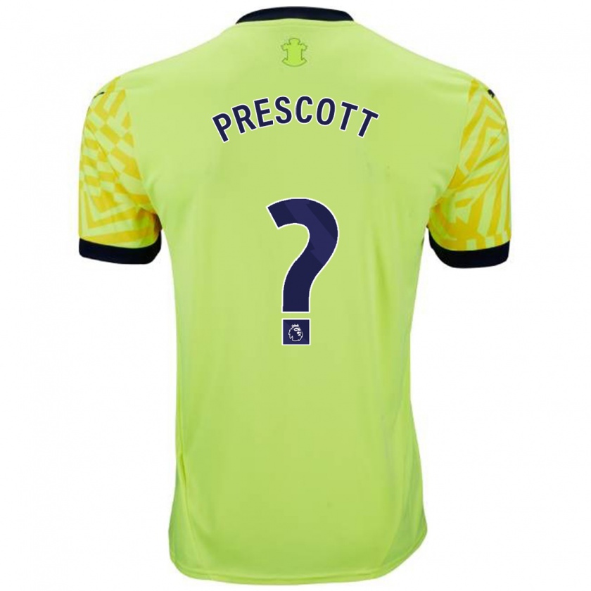 Kandiny Niño Camiseta Alfie Prescott #0 Amarillo 2ª Equipación 2024/25 La Camisa Chile