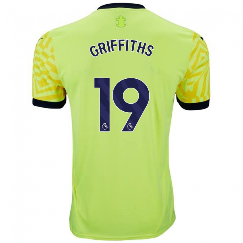 Kandiny Niño Camiseta Alice Griffiths #19 Amarillo 2ª Equipación 2024/25 La Camisa Chile