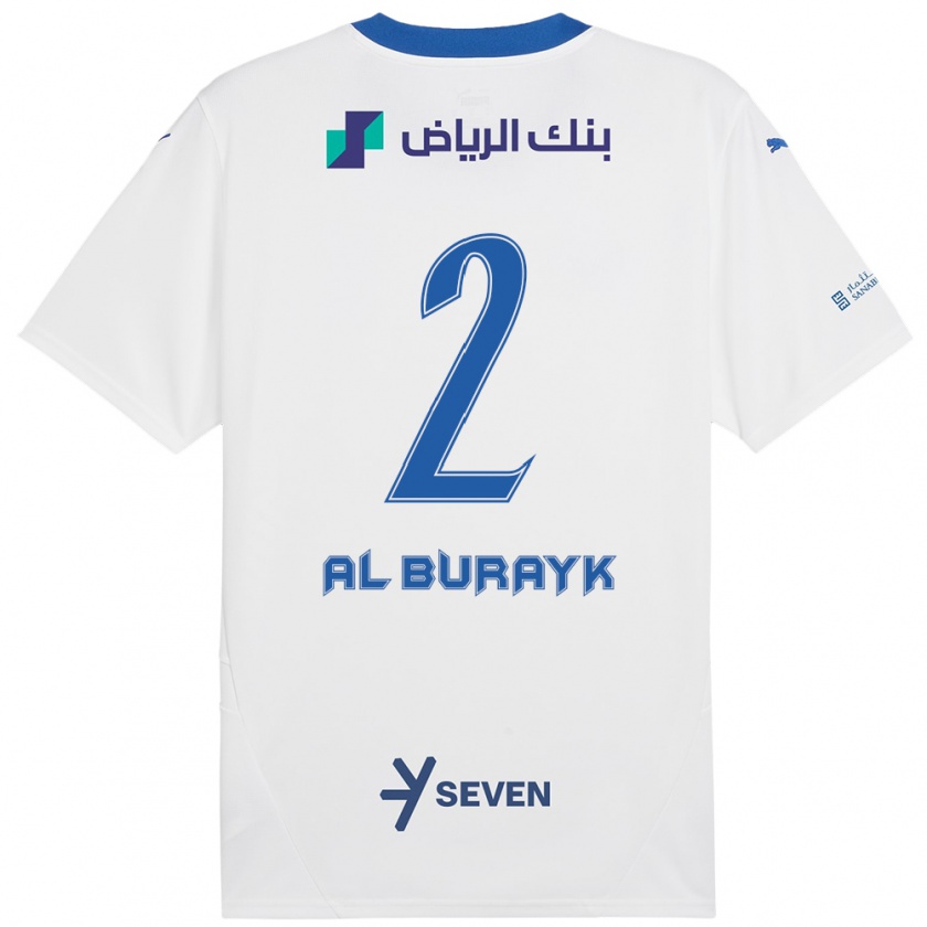 Kandiny Niño Camiseta Mohammed Al-Burayk #2 Blanco Azul 2ª Equipación 2024/25 La Camisa Chile