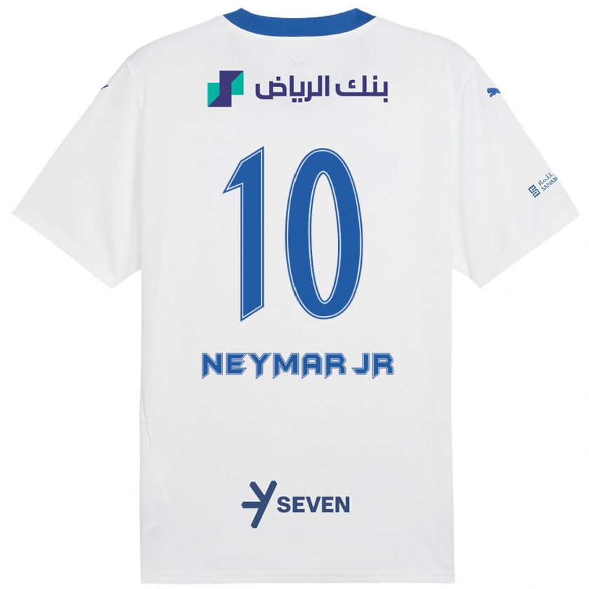 Kandiny Niño Camiseta Neymar #10 Blanco Azul 2ª Equipación 2024/25 La Camisa Chile