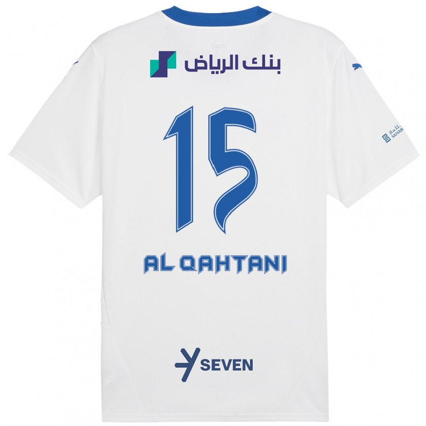 Kandiny Niño Camiseta Mohammed Al-Qahtani #15 Blanco Azul 2ª Equipación 2024/25 La Camisa Chile