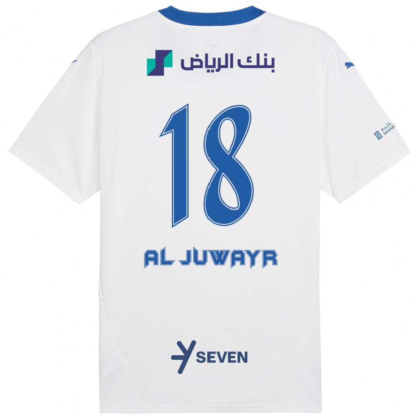 Kandiny Niño Camiseta Musab Al-Juwayr #18 Blanco Azul 2ª Equipación 2024/25 La Camisa Chile