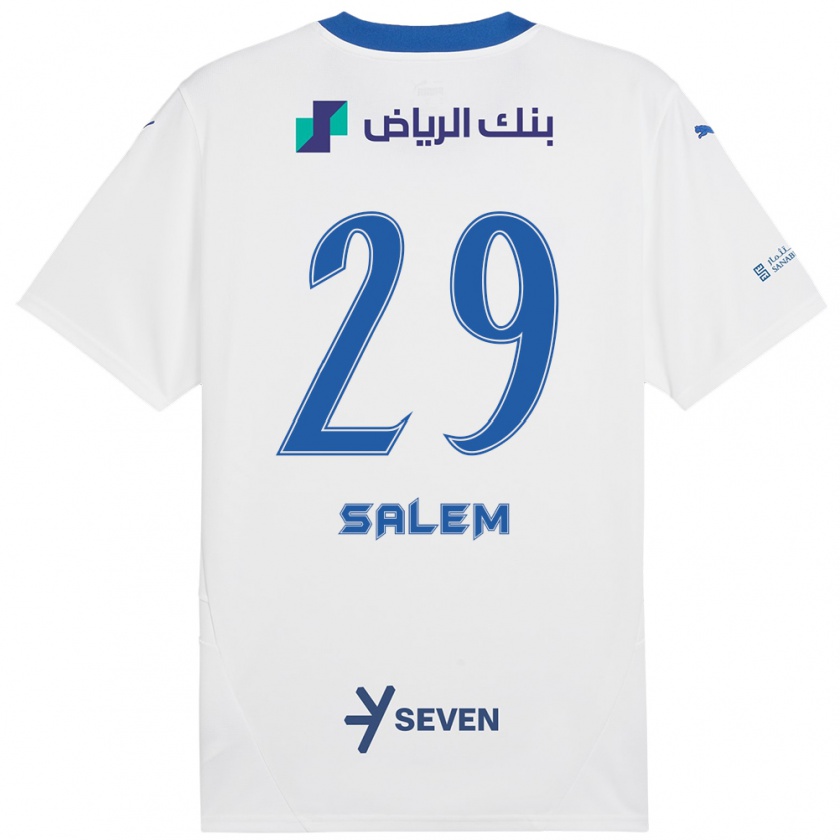 Kandiny Niño Camiseta Salem Al-Dawsari #29 Blanco Azul 2ª Equipación 2024/25 La Camisa Chile