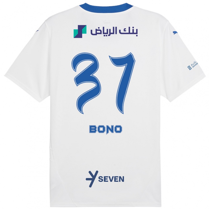 Kandiny Niño Camiseta Bono #37 Blanco Azul 2ª Equipación 2024/25 La Camisa Chile