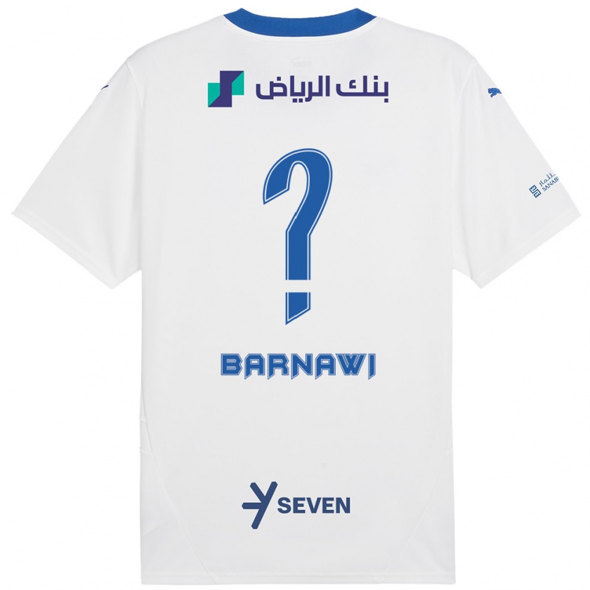 Kandiny Niño Camiseta Abdulsalam Barnawi #0 Blanco Azul 2ª Equipación 2024/25 La Camisa Chile