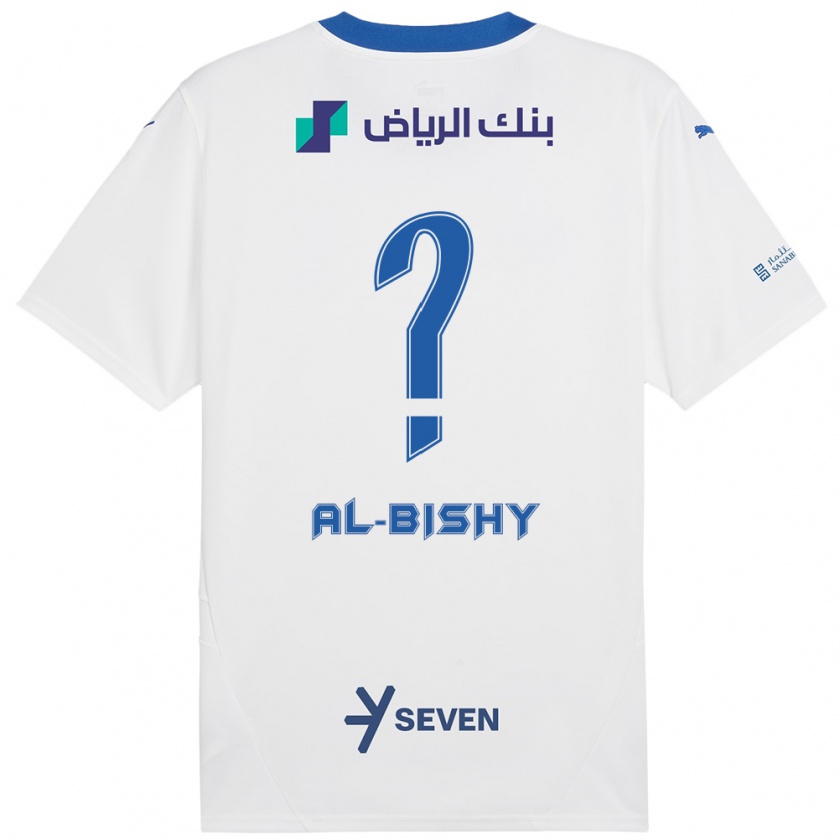 Kandiny Niño Camiseta Bder Abdulaziz Al-Bishy #0 Blanco Azul 2ª Equipación 2024/25 La Camisa Chile