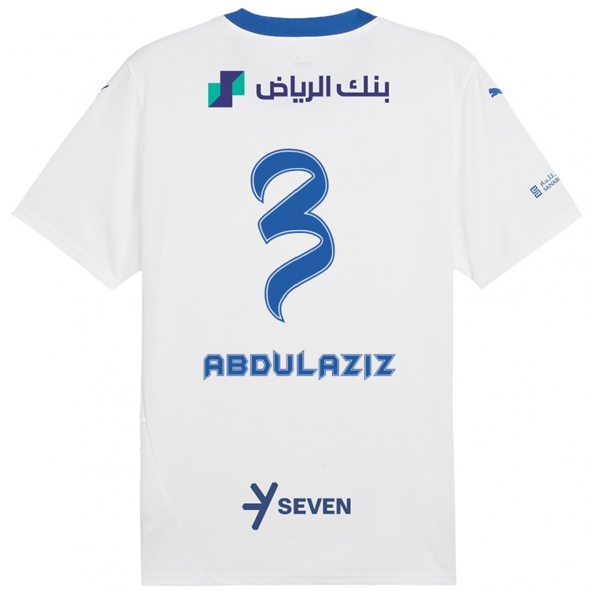 Kandiny Niño Camiseta Al Jawhara Abdulaziz #3 Blanco Azul 2ª Equipación 2024/25 La Camisa Chile