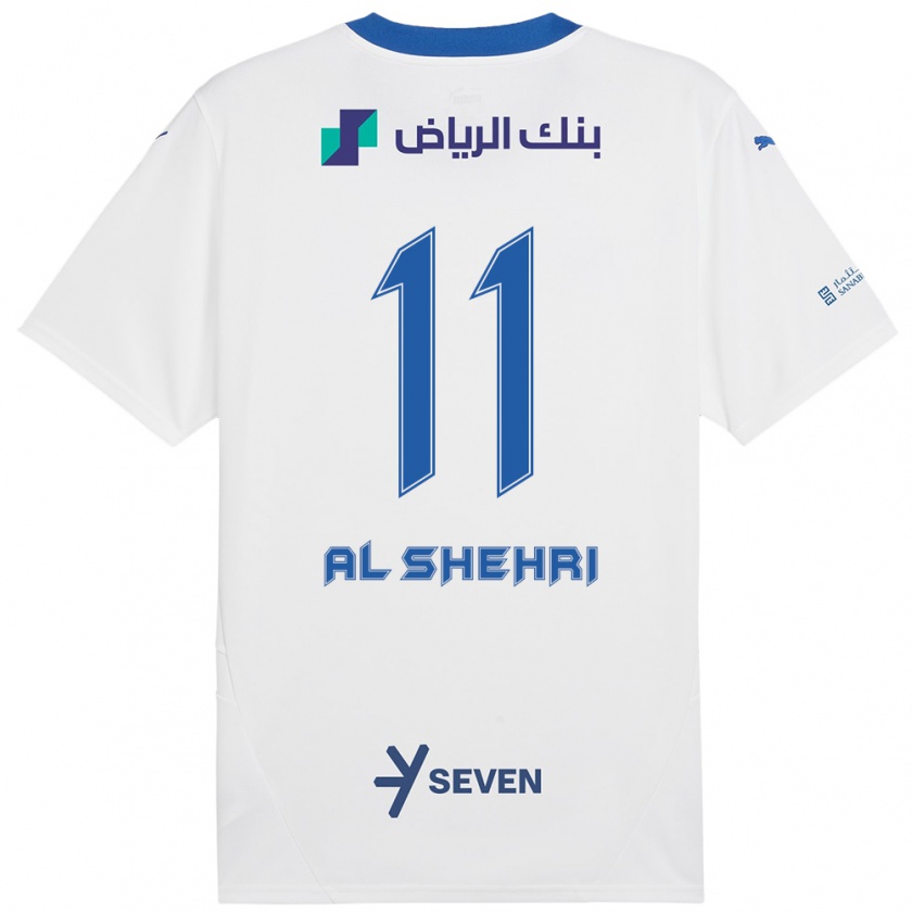 Kandiny Niño Camiseta Saleh Al-Shehri #11 Blanco Azul 2ª Equipación 2024/25 La Camisa Chile