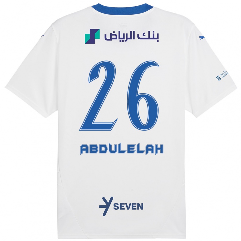 Kandiny Niño Camiseta Abdulelah Al-Malki #26 Blanco Azul 2ª Equipación 2024/25 La Camisa Chile