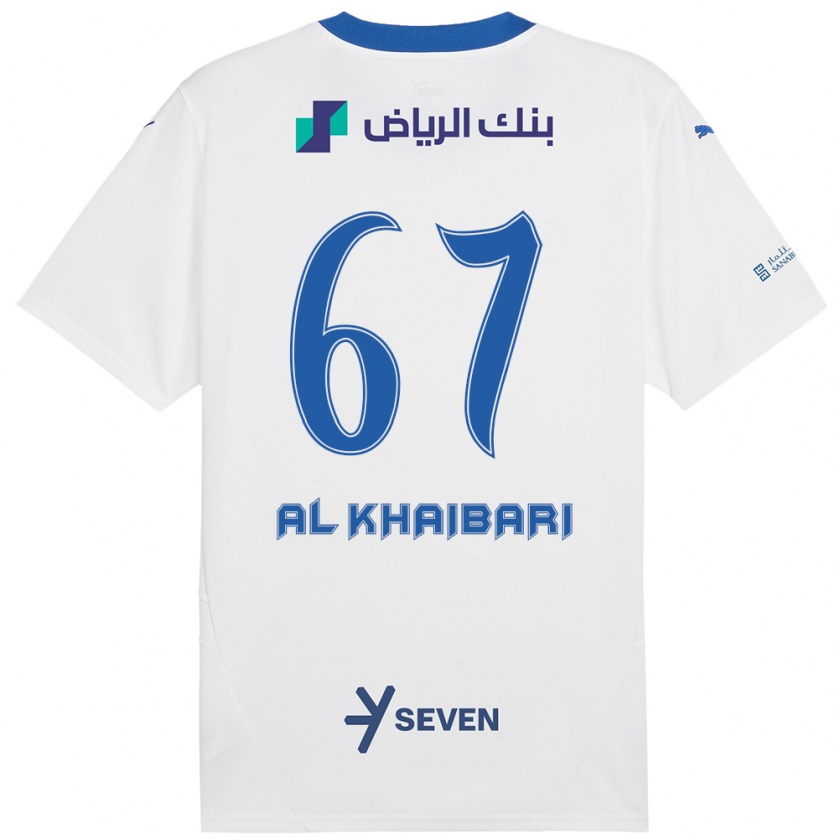 Kandiny Niño Camiseta Mohammed Al-Khaibari #67 Blanco Azul 2ª Equipación 2024/25 La Camisa Chile