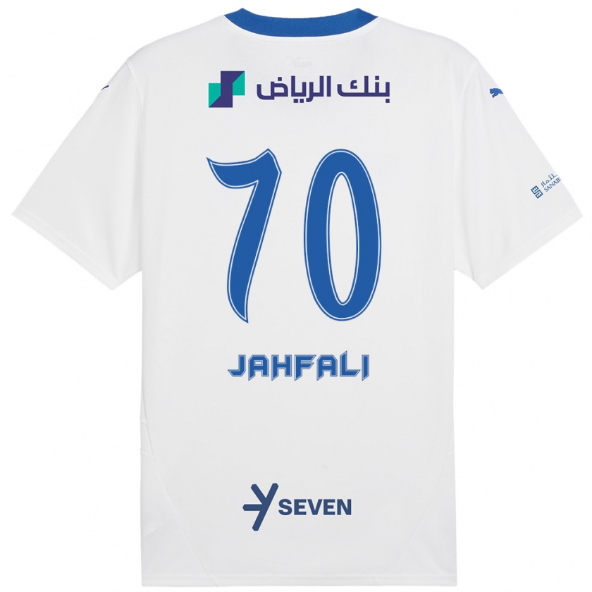 Kandiny Niño Camiseta Mohammed Jahfali #70 Blanco Azul 2ª Equipación 2024/25 La Camisa Chile