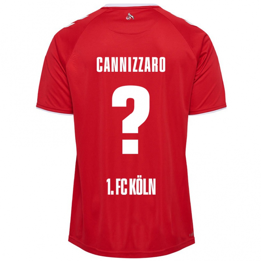 Kandiny Niño Camiseta Simone Cannizzaro #0 Rojo Blanco 2ª Equipación 2024/25 La Camisa Chile