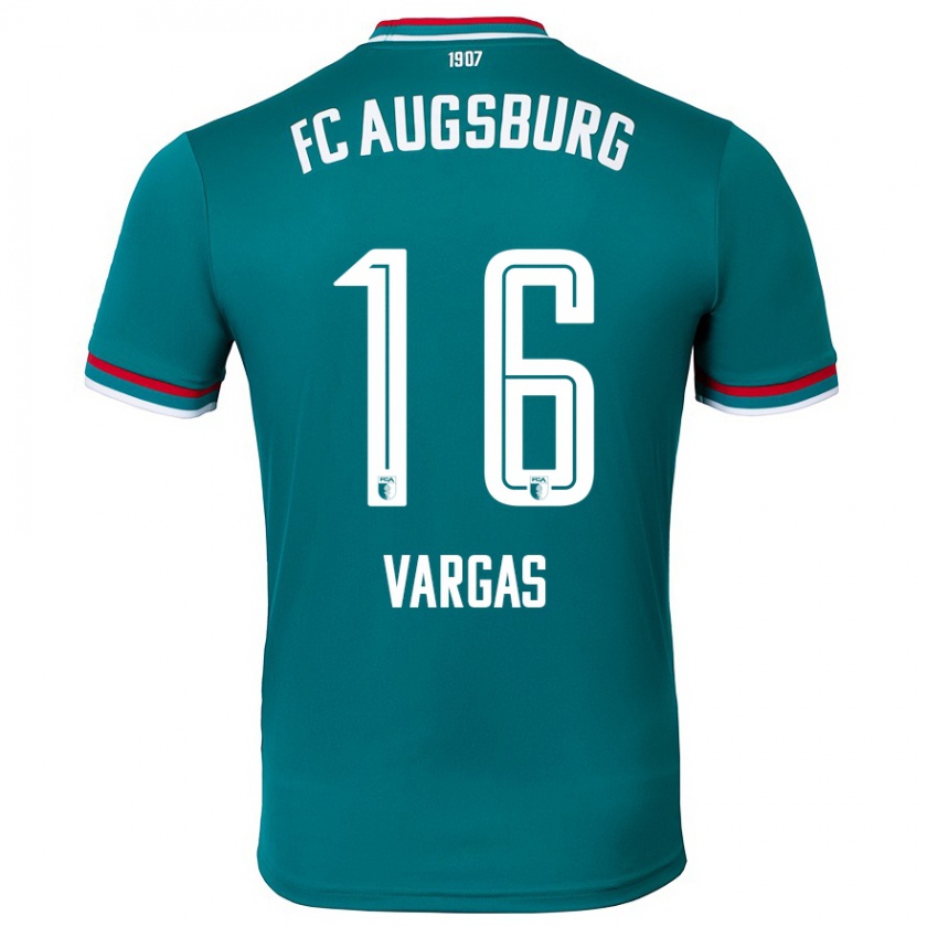 Kandiny Niño Camiseta Rubén Vargas #16 Verde Oscuro 2ª Equipación 2024/25 La Camisa Chile