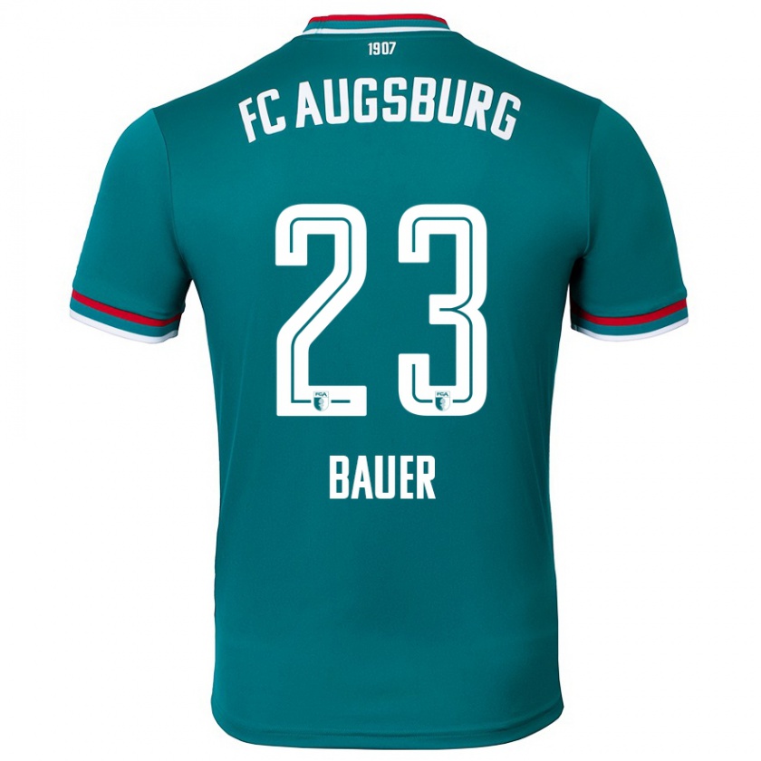 Kandiny Niño Camiseta Maximilian Bauer #23 Verde Oscuro 2ª Equipación 2024/25 La Camisa Chile