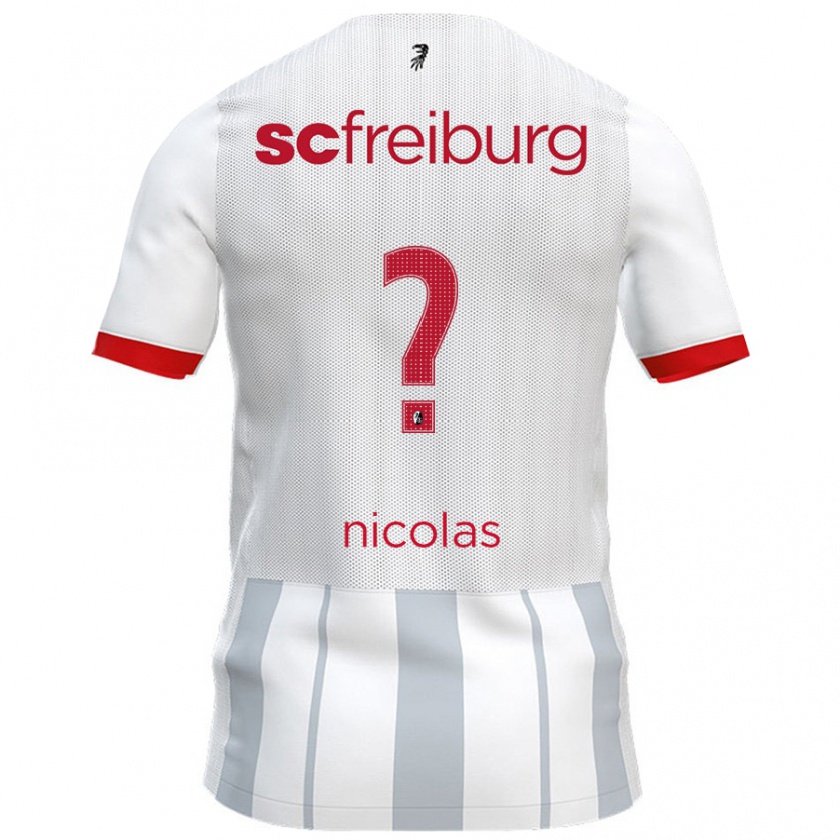 Kandiny Niño Camiseta Nicolas Schnerring #0 Blanco Gris 2ª Equipación 2024/25 La Camisa Chile