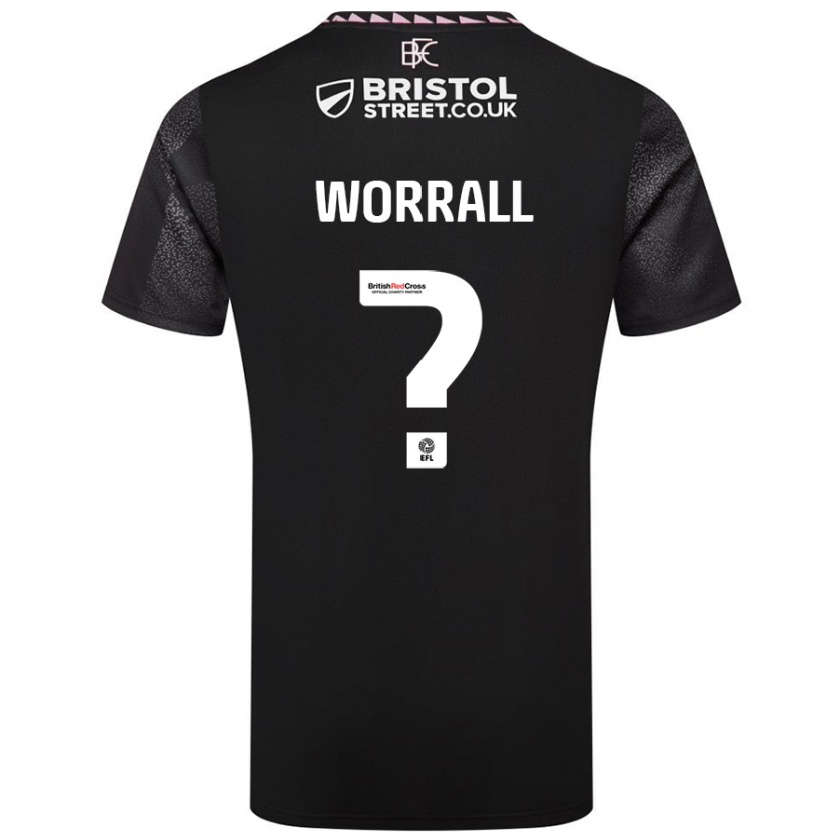 Kandiny Niño Camiseta Joe Worrall #0 Negro 2ª Equipación 2024/25 La Camisa Chile