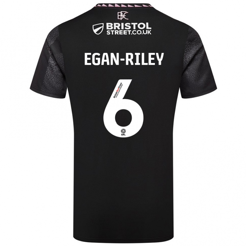 Kandiny Niño Camiseta Cj Egan-Riley #6 Negro 2ª Equipación 2024/25 La Camisa Chile