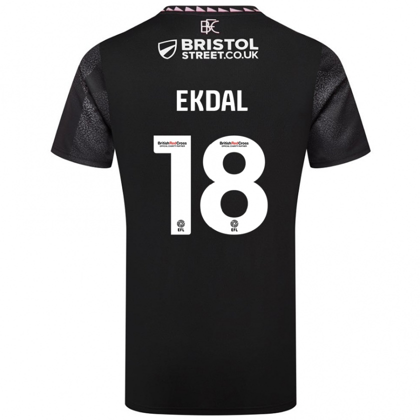 Kandiny Niño Camiseta Hjalmar Ekdal #18 Negro 2ª Equipación 2024/25 La Camisa Chile