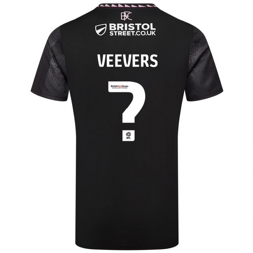 Kandiny Niño Camiseta Charlie Veevers #0 Negro 2ª Equipación 2024/25 La Camisa Chile