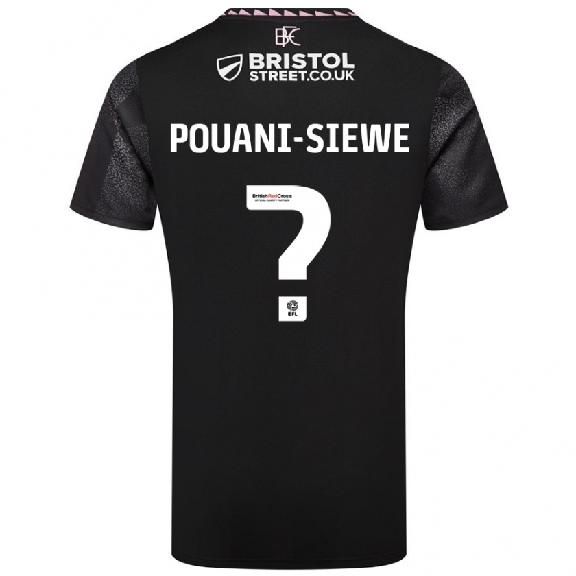 Kandiny Niño Camiseta Brandon Pouani-Siewe #0 Negro 2ª Equipación 2024/25 La Camisa Chile