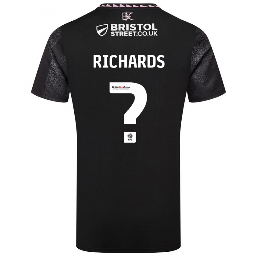 Kandiny Niño Camiseta Jade Richards #0 Negro 2ª Equipación 2024/25 La Camisa Chile