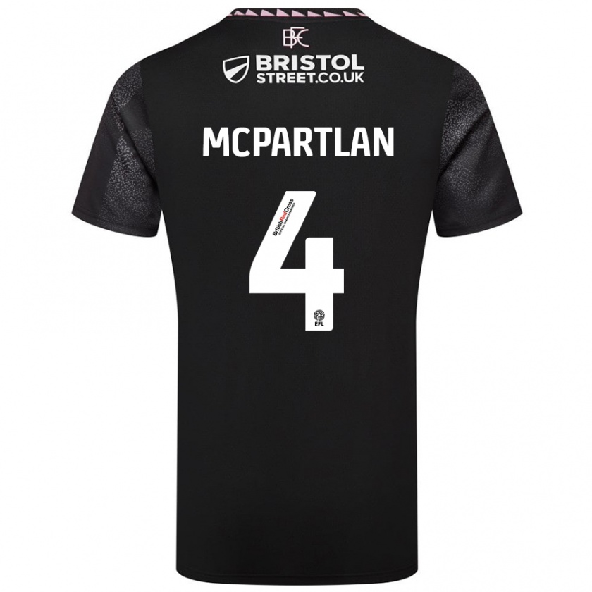 Kandiny Niño Camiseta Brenna Mcpartlan #4 Negro 2ª Equipación 2024/25 La Camisa Chile